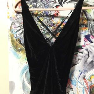 Black velvet one piece lingerie